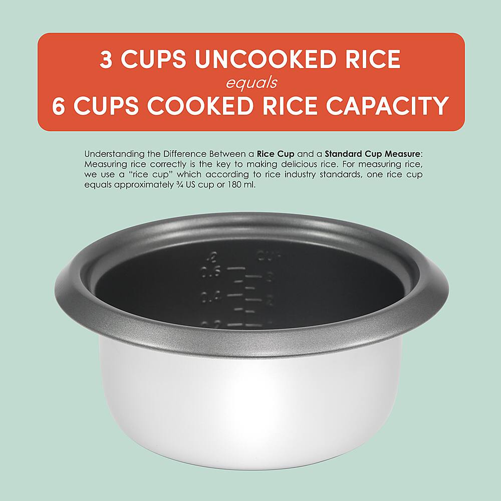 Elite Gourmet 6Cup Rice Cooker with Steam Tray white ERC006NST Best Buy