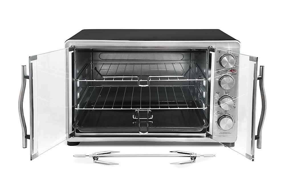 Alt View 11. Elite Gourmet - 2-Door Oven w Rotisserie & Convection - silver.