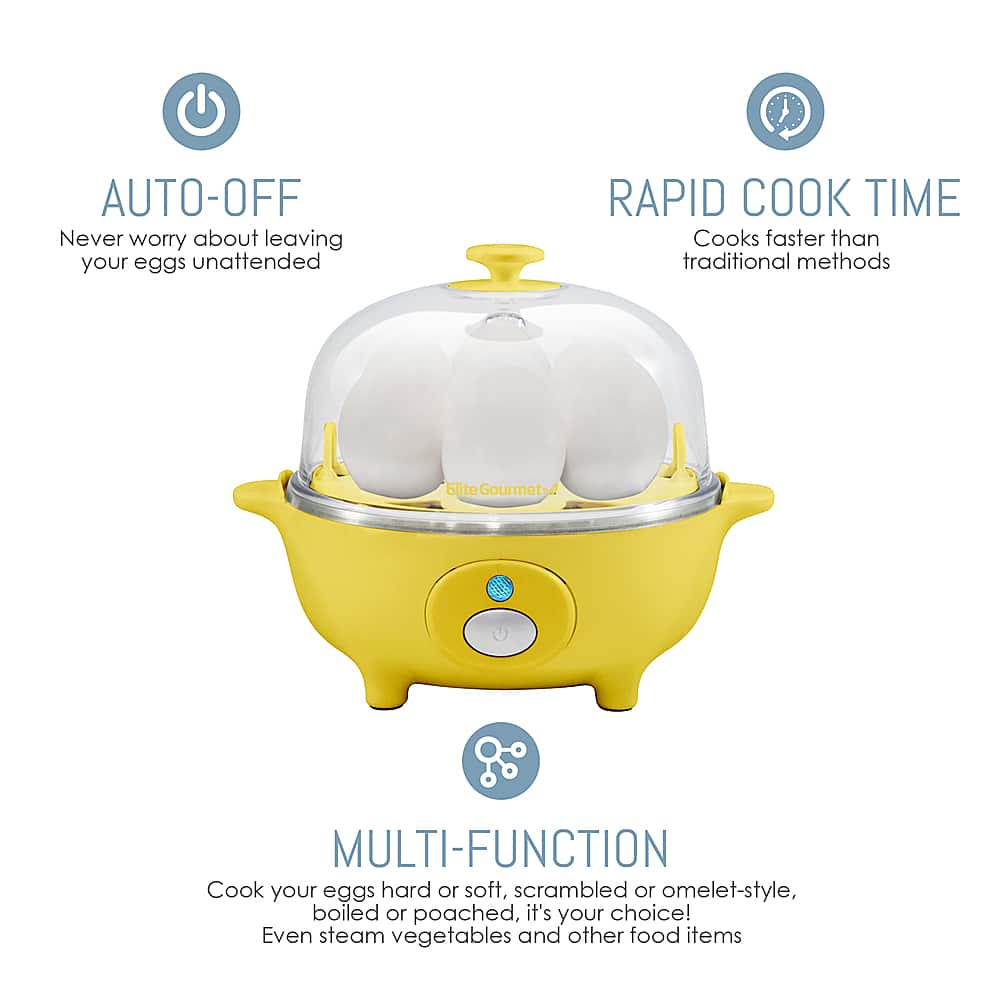 Elite Gourmet 7Egg Automatic Egg Cooker Yellow EGC007Y Best Buy