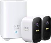 Front. eufy Security - eufyCam 2C 2-Camera Indoor/Outdoor Wireless 1080p 16G Home Security System - White.