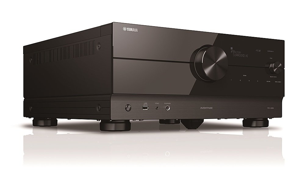 Left View: Yamaha - AVENTAGE RX-A8A 150W 11.2-Channel AV Receiver with 8K HDMI and MusicCast - Black