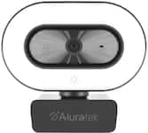 Aluratek - LIVE 1080 HD Webcam with Ring Light, Auto Focus and Directional Noise Cancelling Mic - Black