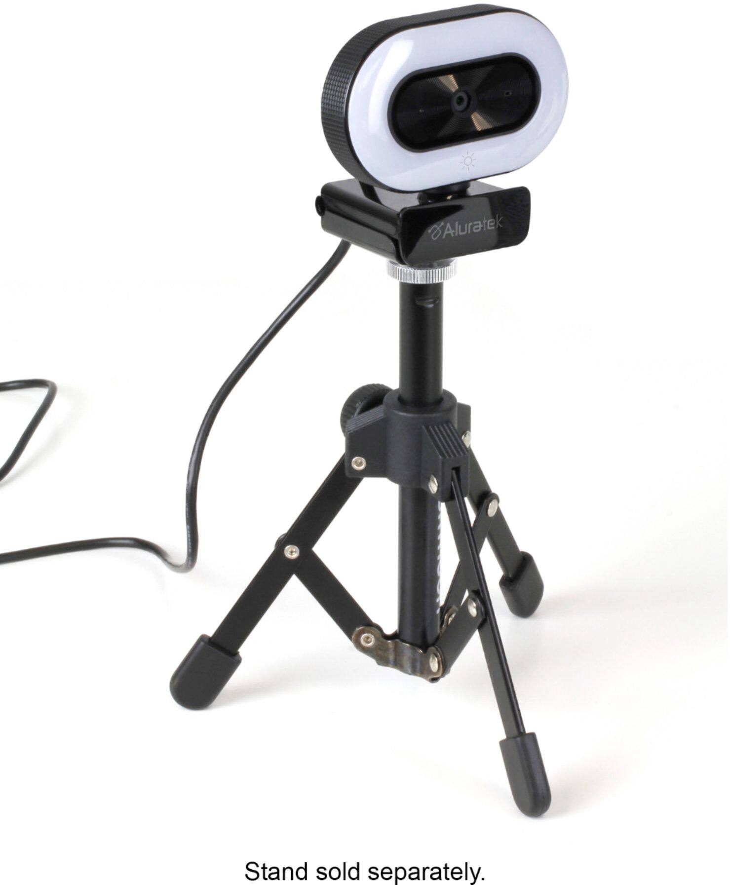 Aluratek 1080p Live Webcam W/Adjustable Ring Light - Black - Big Apple