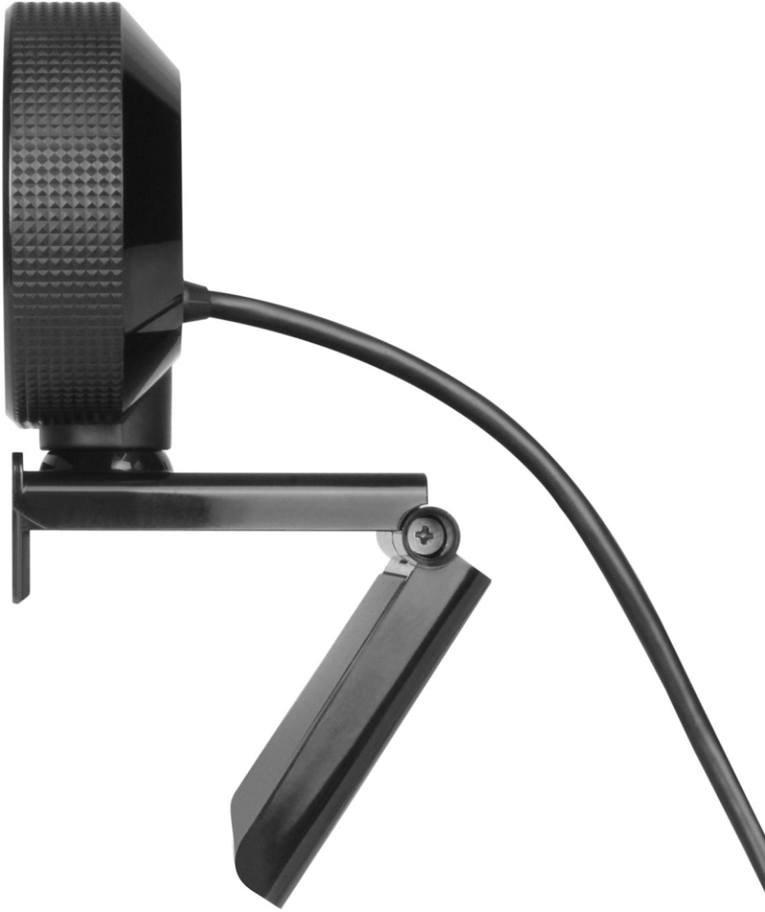 Left View: Aluratek - LIVE 1080 HD Webcam with Ring Light, Auto Focus and Directional Noise Cancelling Mic - Black