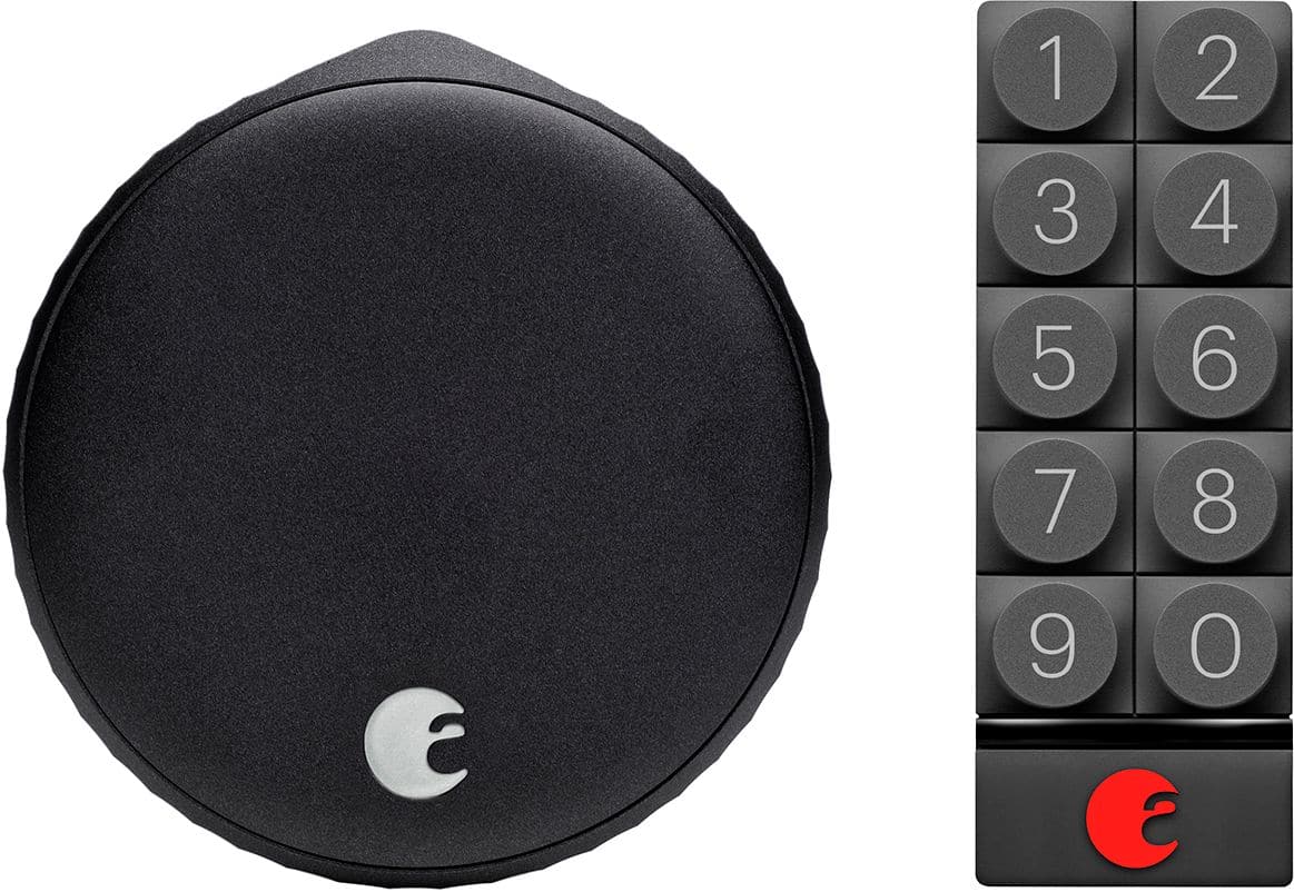 Front Zoom. August - Wi-Fi Smart Lock with Smart Keypad - Matte Black.
