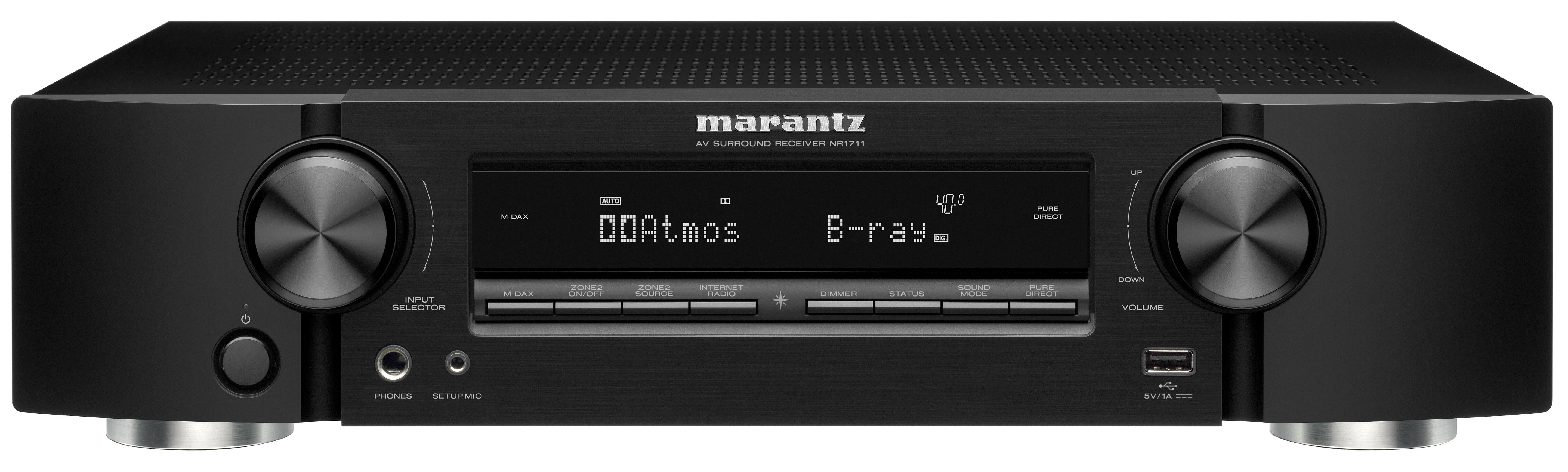 Marantz NR1711 8K 7.2 Channel Ultra HD AV Receiver (2020 Model) - 3D Audio/Video, Multi-Room Streaming, Alexa Compatible - Black