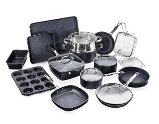 Granitestone - 20pc Complete Cookware Non Stick Complete Cookware and Bakeware Set - Gray - Angle_Zoom