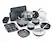 Angle. Granitestone - 20pc Complete Cookware Non Stick Complete Cookware and Bakeware Set - Gray.