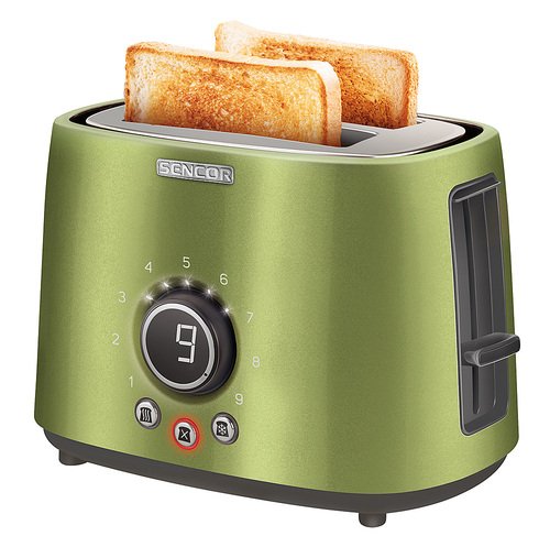 Sencor - 2-Slice Wide-Slot Toaster - Light Green