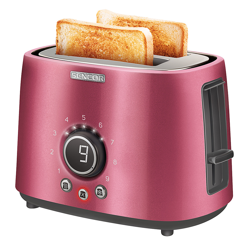 Angle View: Sencor - 2-Slice Wide-Slot Toaster - Red