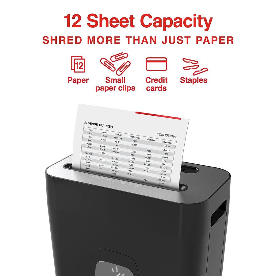 Staples 12 Sheet Cross Cut Multi Media Shredder (ST62151) Black ST62151 ...