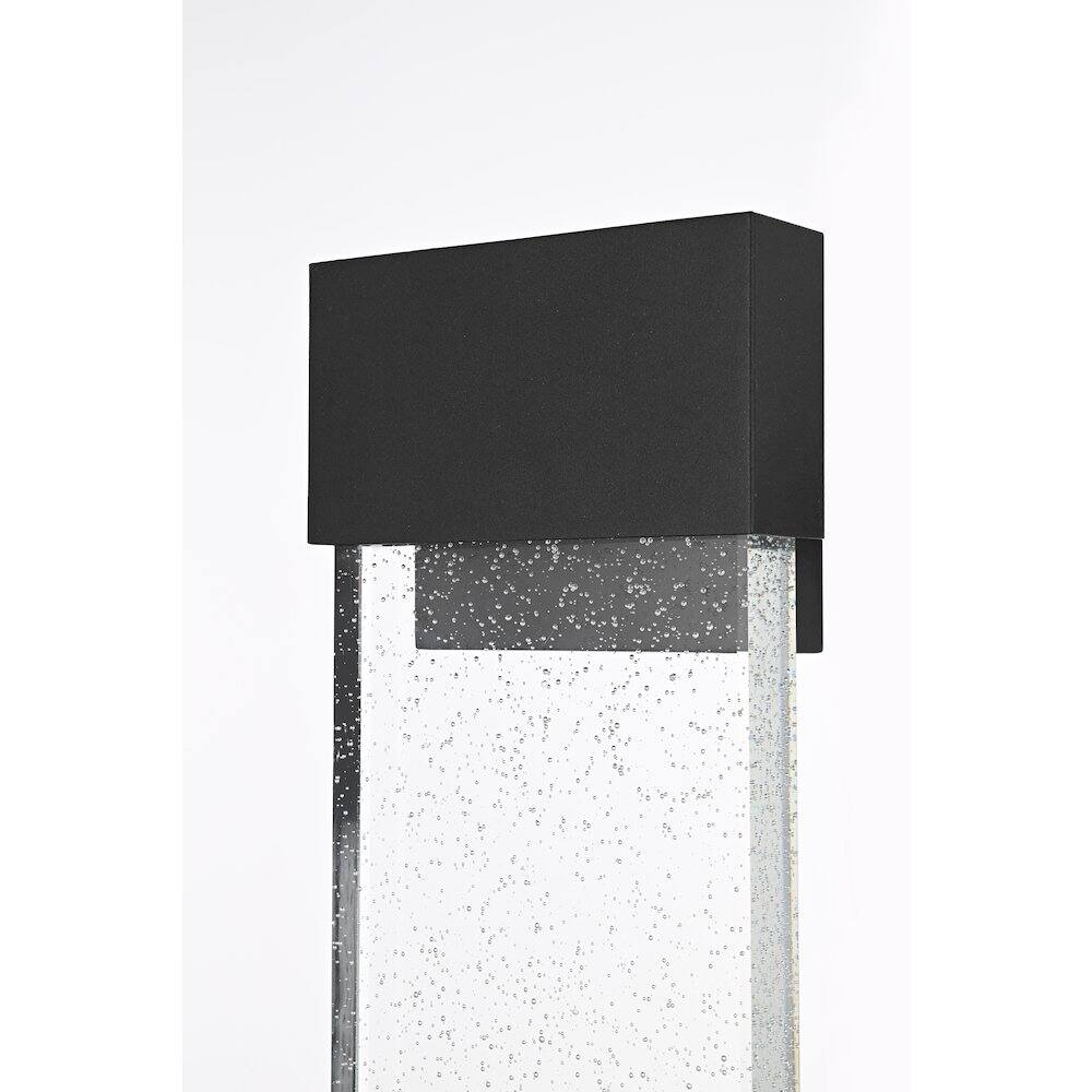 Alt View 2. Elegant Lighting - Ronin 11 inch LED Outdoor Wall sconce in Black - Black And Clear.
