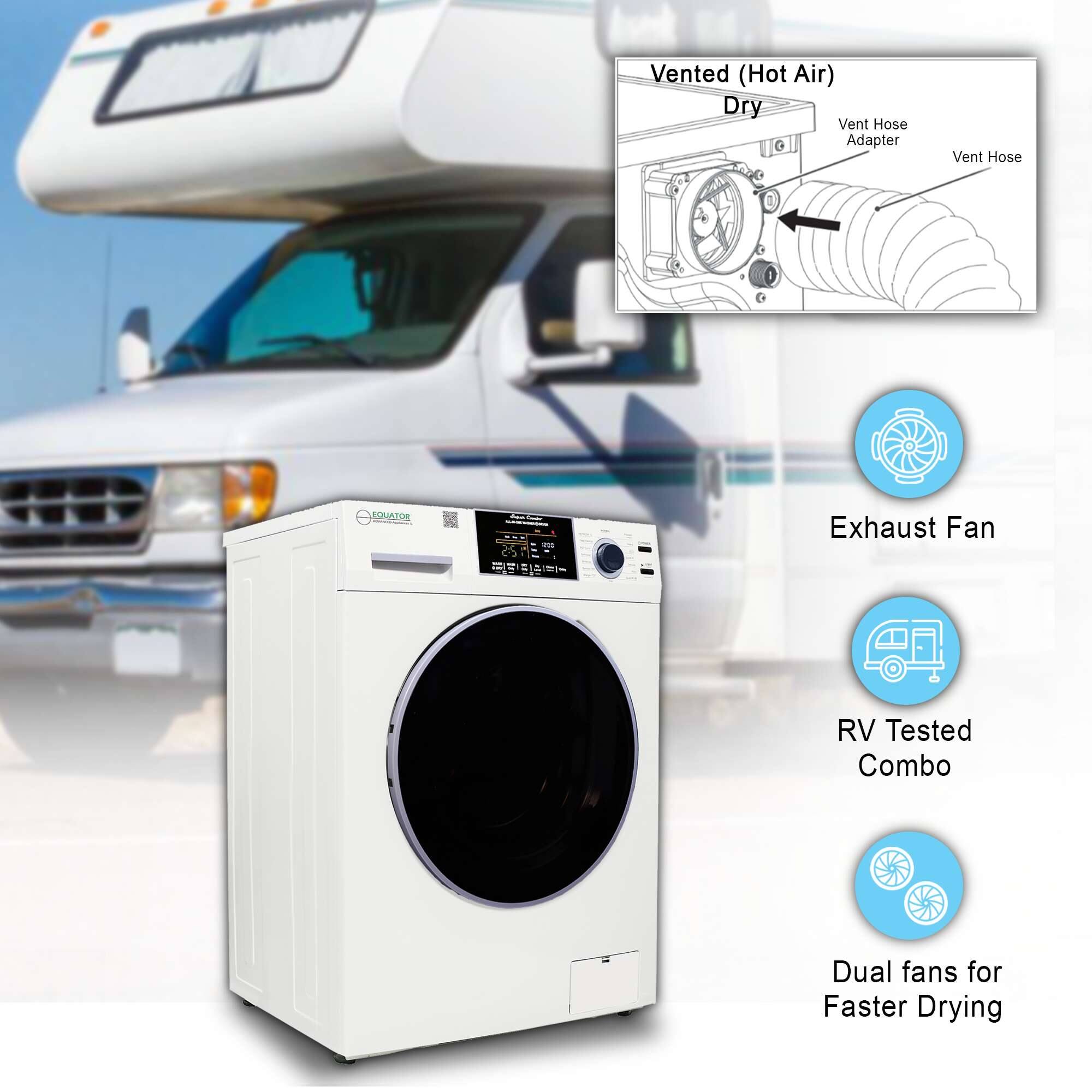 - Vented (Hot Air) Dry
- Vent Hose Adapter
- Vent Hose
- Exhaust Fan
- RV Tested Combo
- Dual fans for Faster Drying
