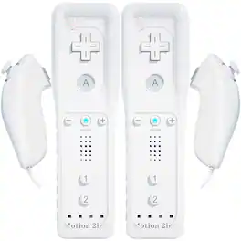 Dazzling Pops - remote controller with built motion and nunchuk wii u right for all games - 2whites