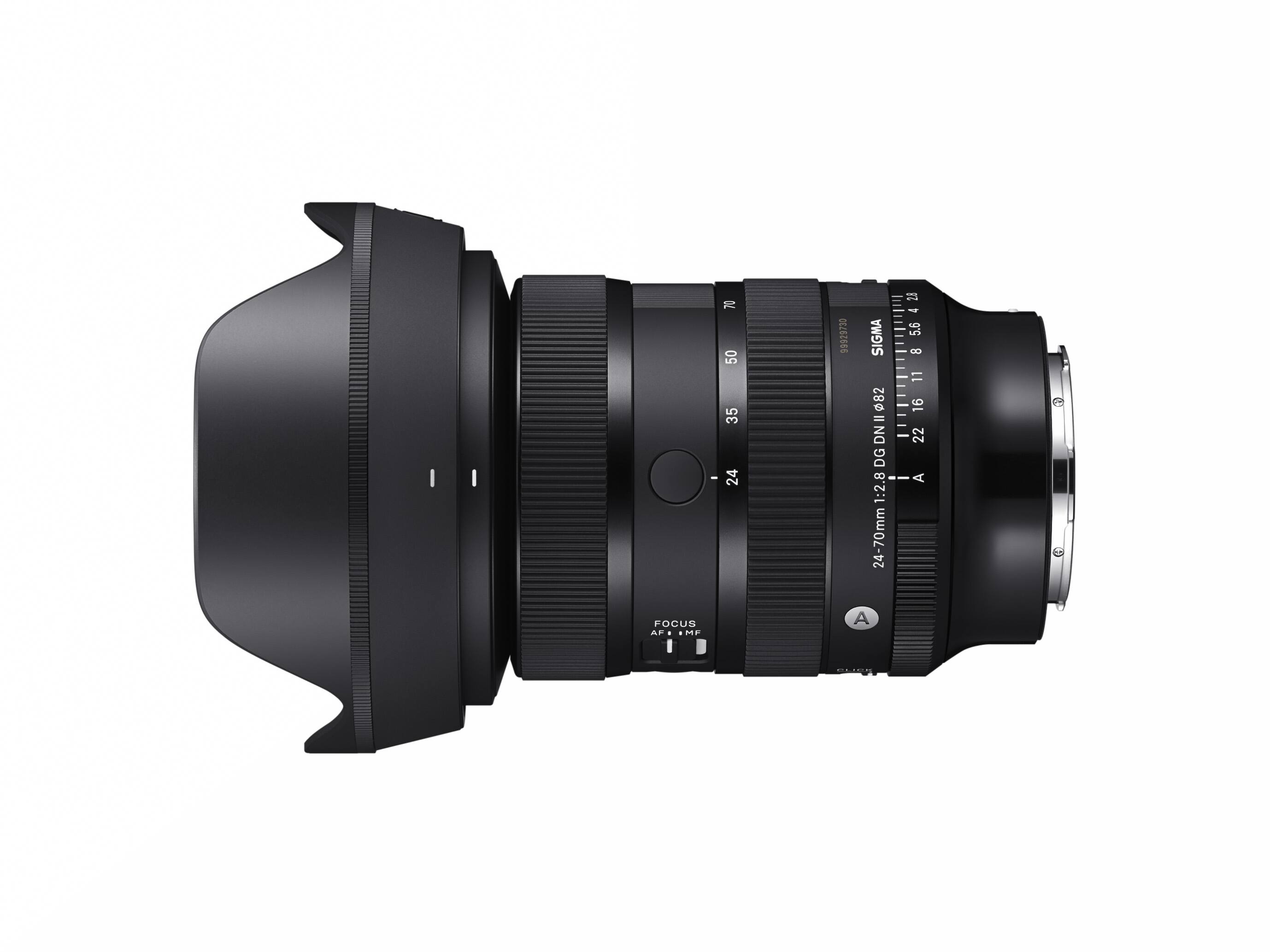 70 50 35 - 24  
99929730  
28 V SIGMA 85.6 4 28 5.6 8 11 82 16 DN - 22 DG - - A 1:2.8 24-70mm  
FOCUS AF . ME