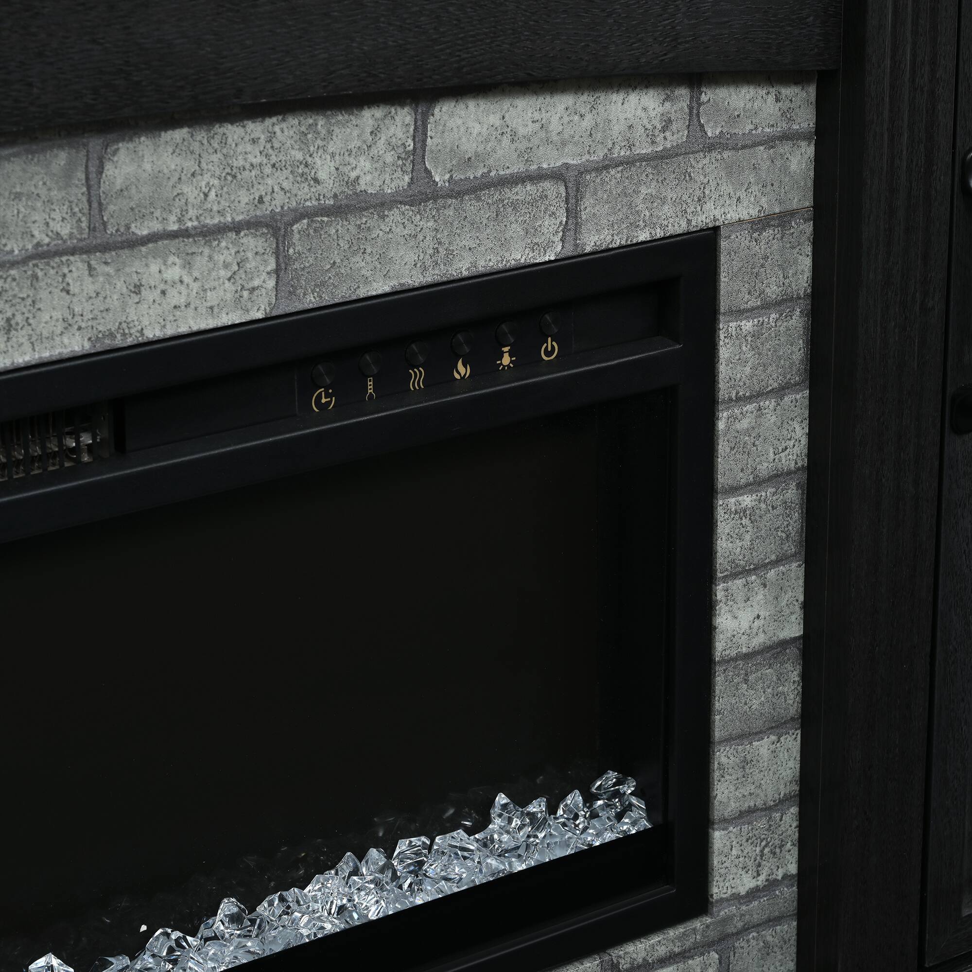 Alt View 1. Whisen - 70-Inch Electric Fireplace TV Stand,Media Console with Mantel, Storage Drawer & Adjustable Shelves - Black.