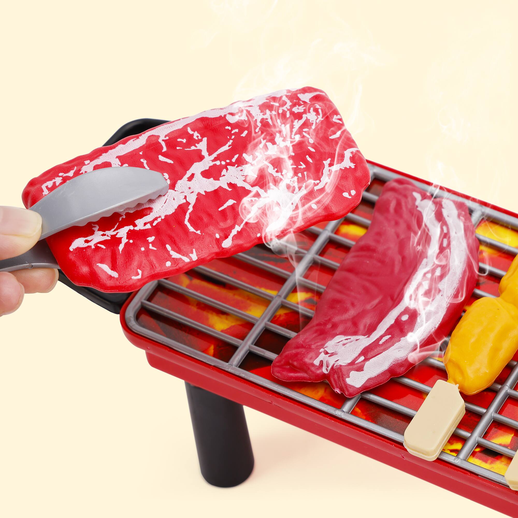 Alt View 2. Topteng - 36-Piece BBQ Grill Play Set for Kids-Pretend Food Toys with Plates & Tools, Indoor/Outdoor Cooking Role-Play for Ages 3+.