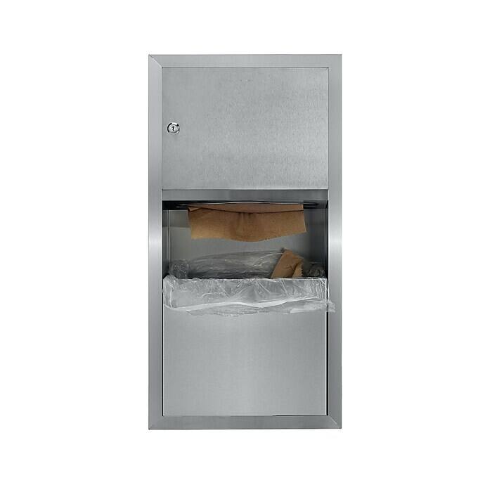 Alt View 5. Alpine Industries - Paper Towel Holder, 28" Stainless Steel, Surface-Mounted Paper Towel Dispenser with Trash Receptacle - Stainless Steel.