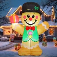Angle. GOOSH Inflatables - GOOSH 5 FT Christmas Inflatables Gingerbread Man with Built-in LEDs - Brown.