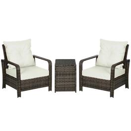 Resenkos - 3 Pieces Patio Furniture, Outdoor Sectional Furniture, PE Rattan - Beige