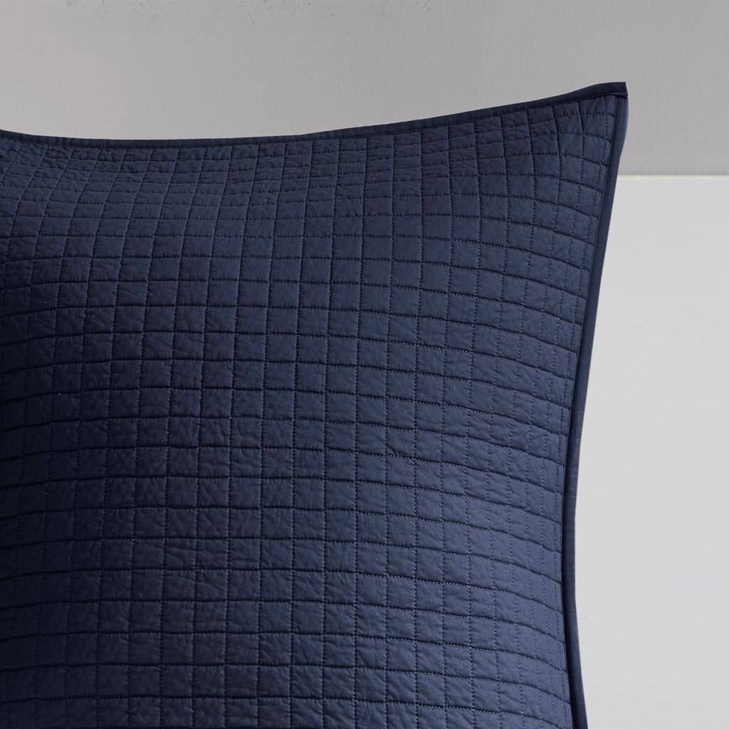 Alt View 2. Gracie Mills - Gracie Mills Mikel Chenille Dot Cotton Jacquard Comforter Set with Euro Shams and Throw Pillows - Navy.