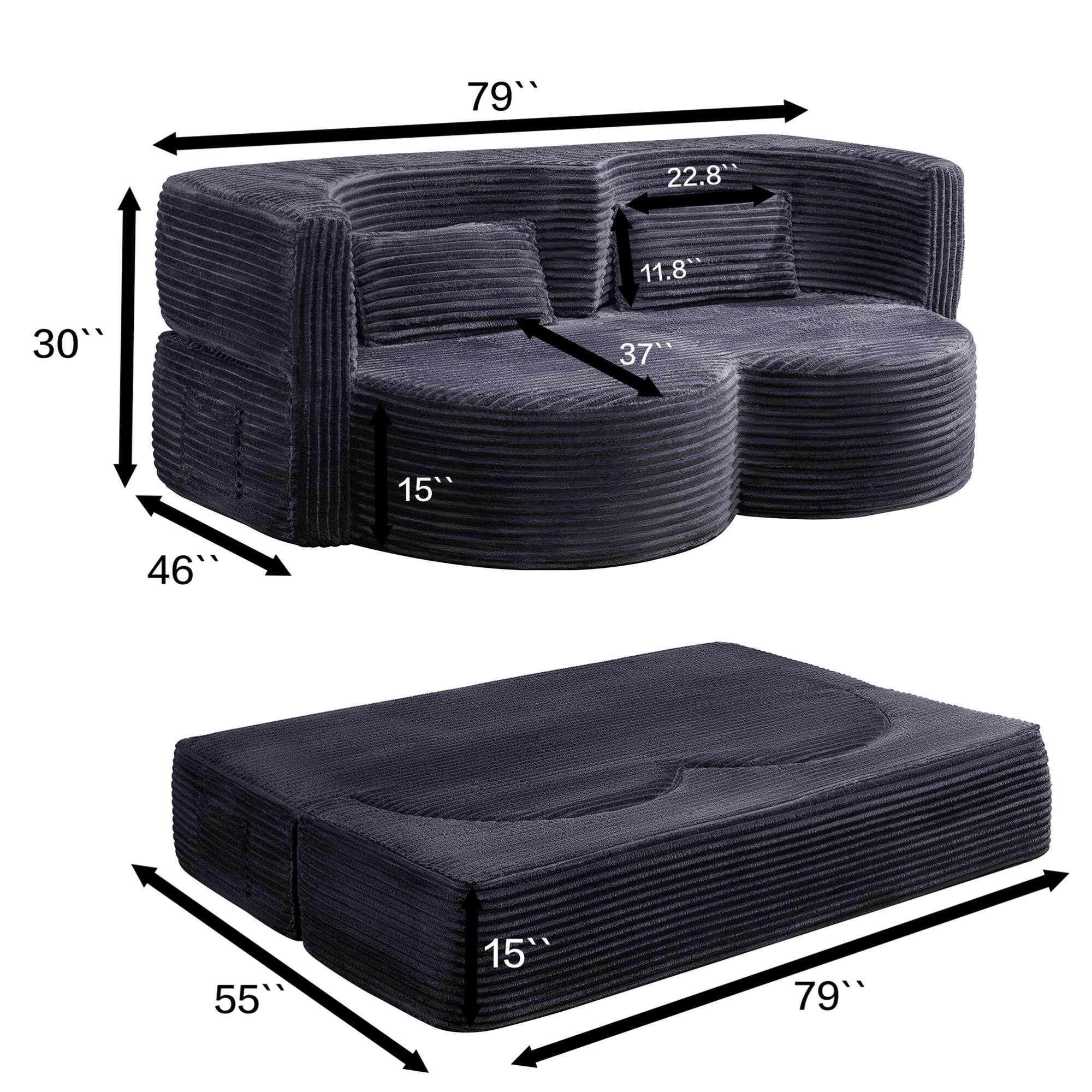 79" x 55" x 15"  
46" x 30" x 15"  
37" x 22.8" x 11.8"