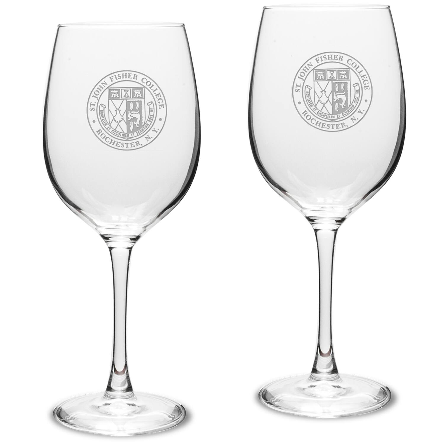 Jardine - St John Fisher Cardinals 16oz. 2-Piece Traditional White Wine Glass Set - Multicolor