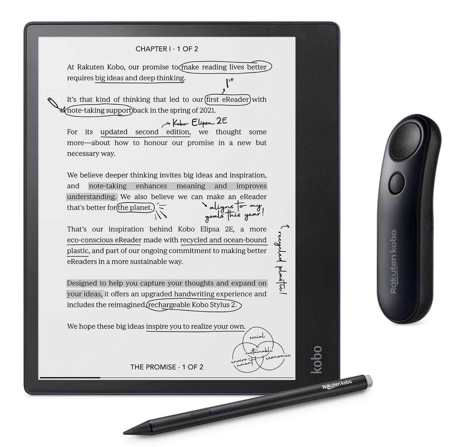 Kobo Elipsa 2E eReader with Remote Bundle 2023 Black - Best Buy