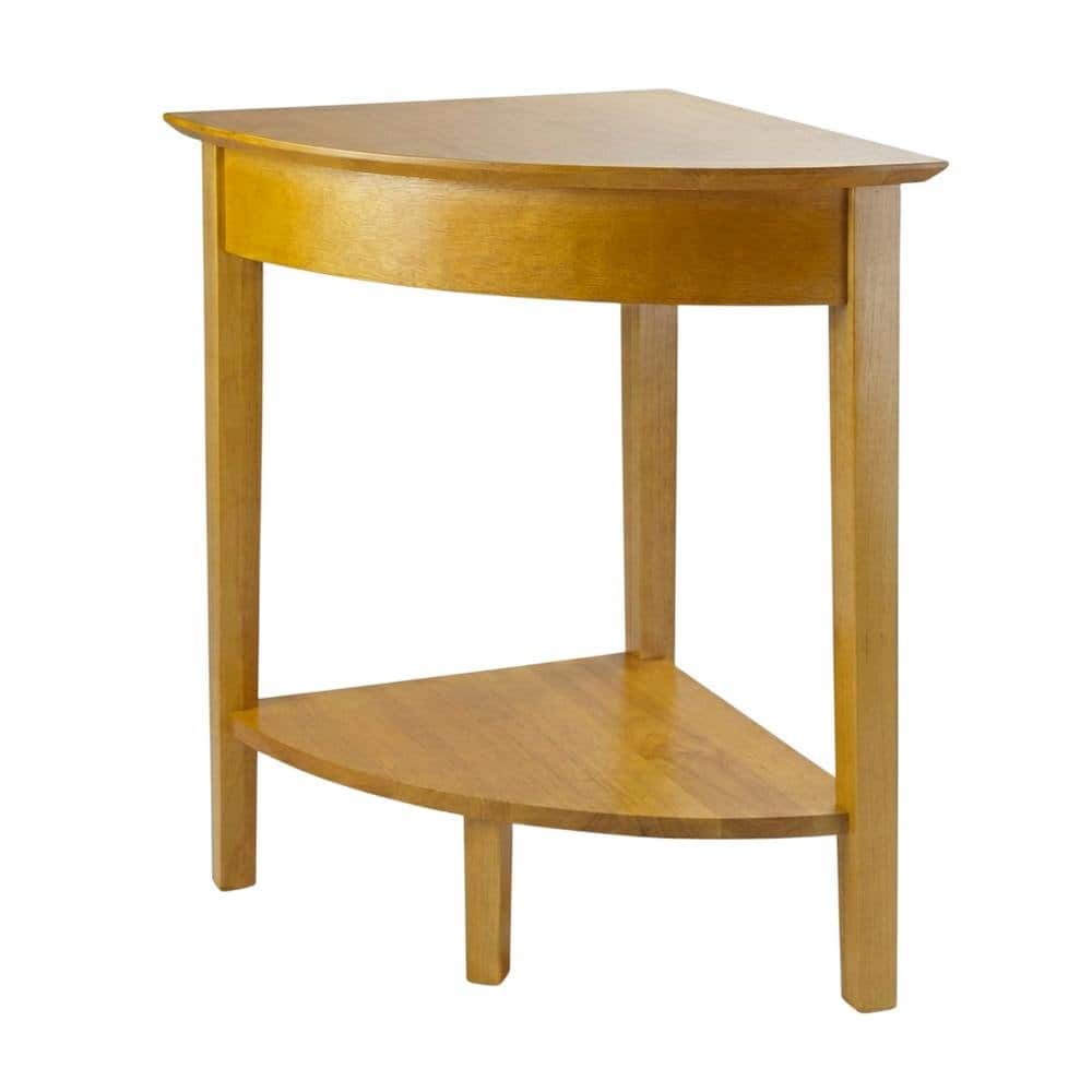 FurniFact - Corner Table with Solid and Composite Wood Finish for Modern Workspaces - Honey