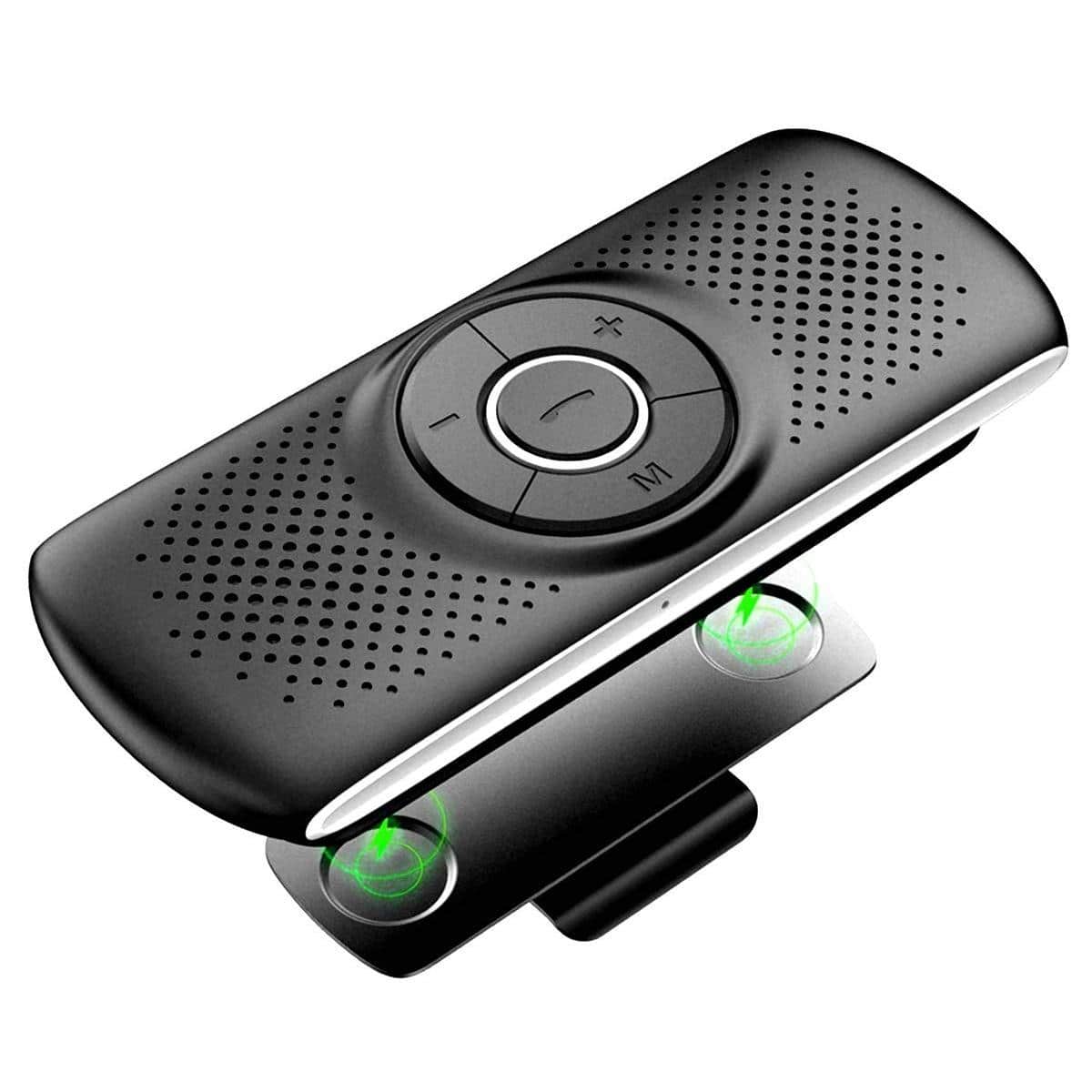 Cedar Assembly - Visor Clip Car Wireless Handsfree Speakerphones Stereo Sound Enhanced Bass built-in Mic tf Card Player go - Silver