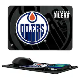 Keyscaper - Edmonton Oilers Wireless Charger and Mouse Pad - Multicolor