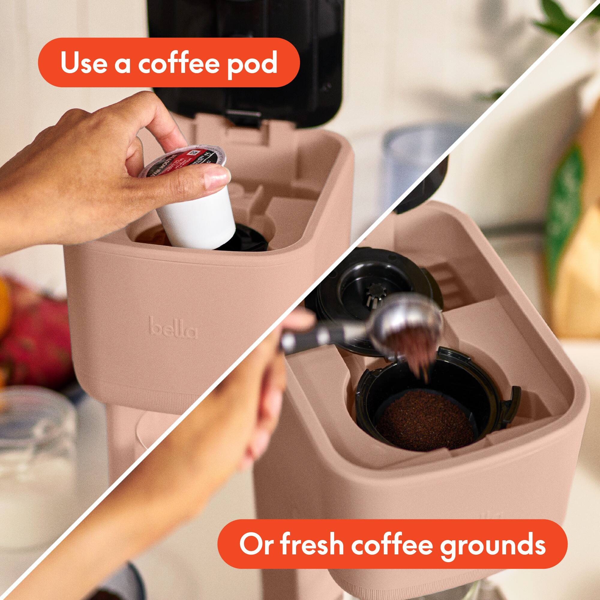 Use a coffee pod

Or fresh coffee grounds