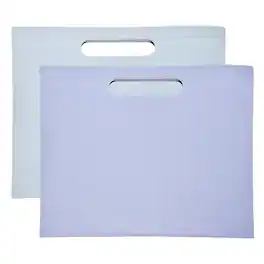 Unique Bargains - 2pcs Leather Folder, 13.3x12.6" Magnetic Leather Document Holder PU Pouch Bag Portfolio Organizer Waterproof - Purple, Blue
