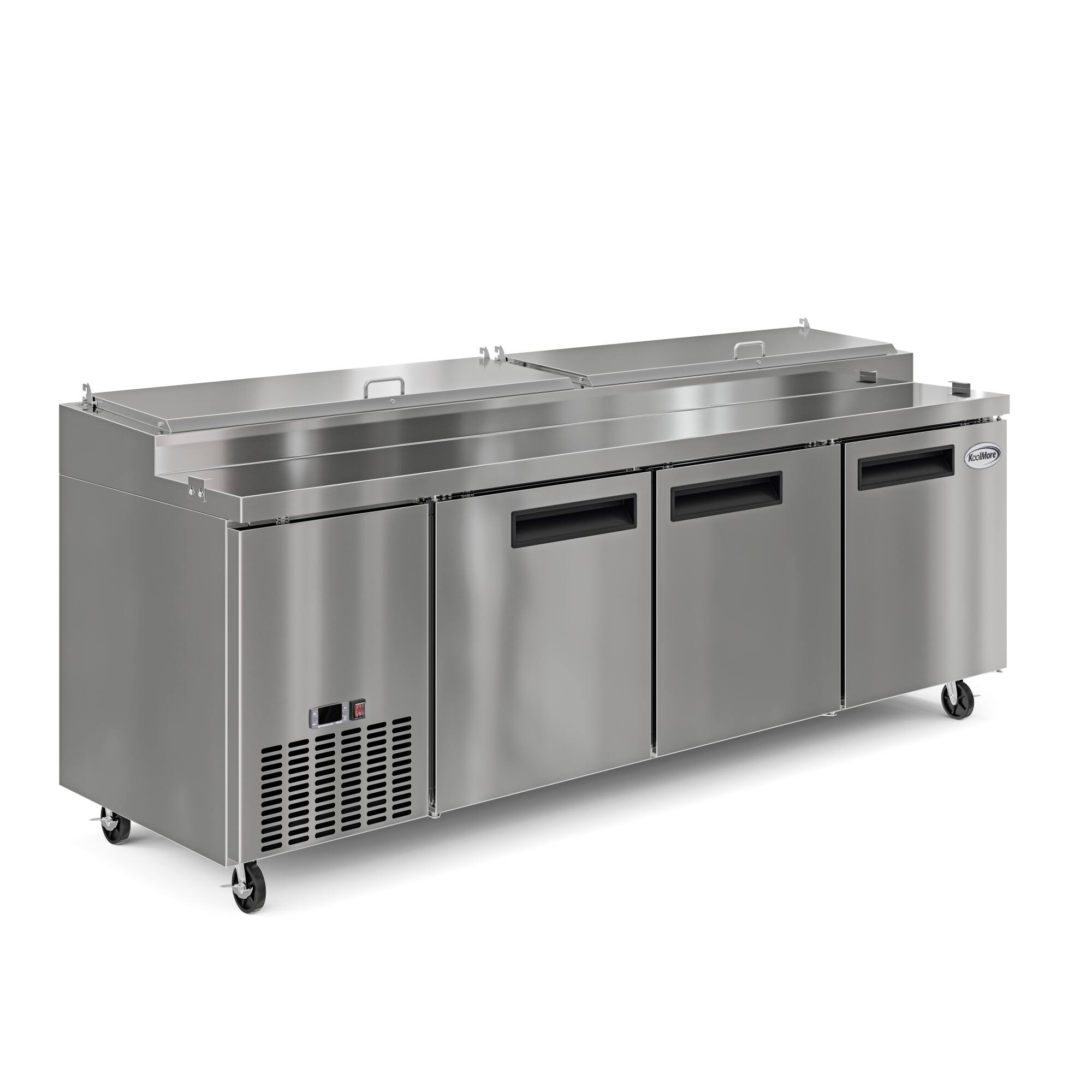Alt View 6. Koolmore - 92 In. Three Door Commercial Pizza Prep Refrigerator in Stainless-Steel (KM-RPPS-3DSS) - Stainless-Steel.