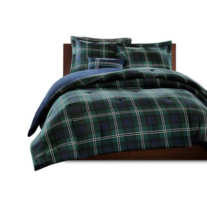 Front. Gracie Mills - Gracie Mills Vilma Rustic Plaid Comforter Set - Blue.