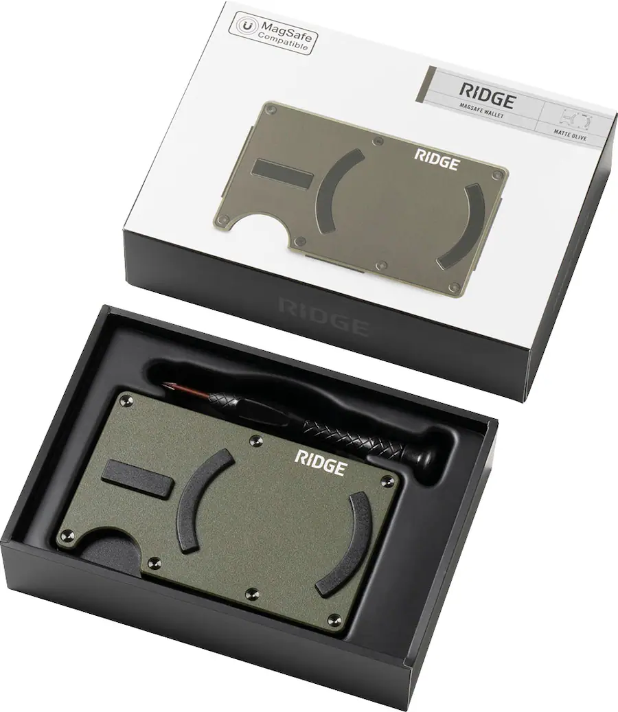 The Ridge Wallet MAGSAFE WALLET Matte Olive AUWAI249501/A0974 - Best Buy
