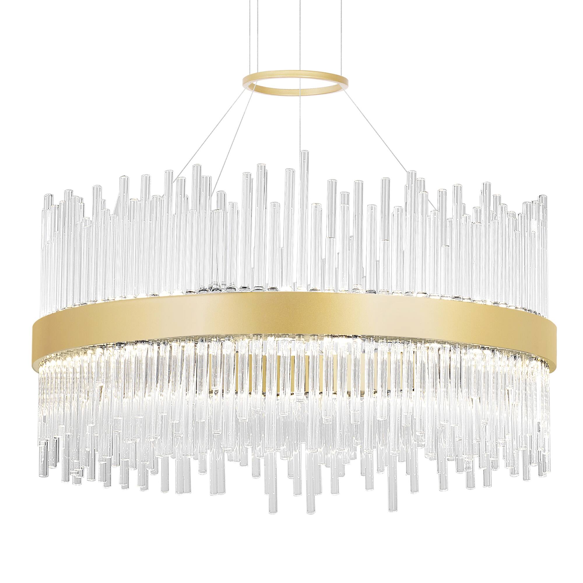 Angle. CWI Lighting - Genevieve LED Chandelier With Medallion Gold Finish - Medallion Gold.