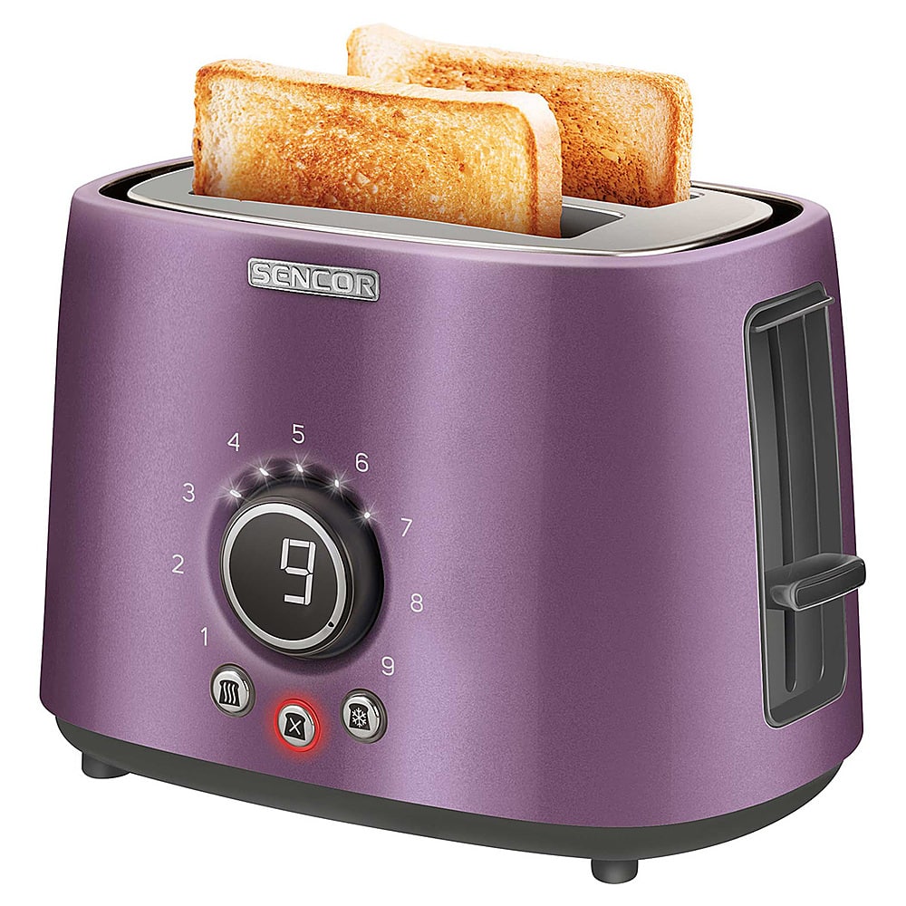 Angle View: Sencor - 2-Slice Wide-Slot Toaster - Violet