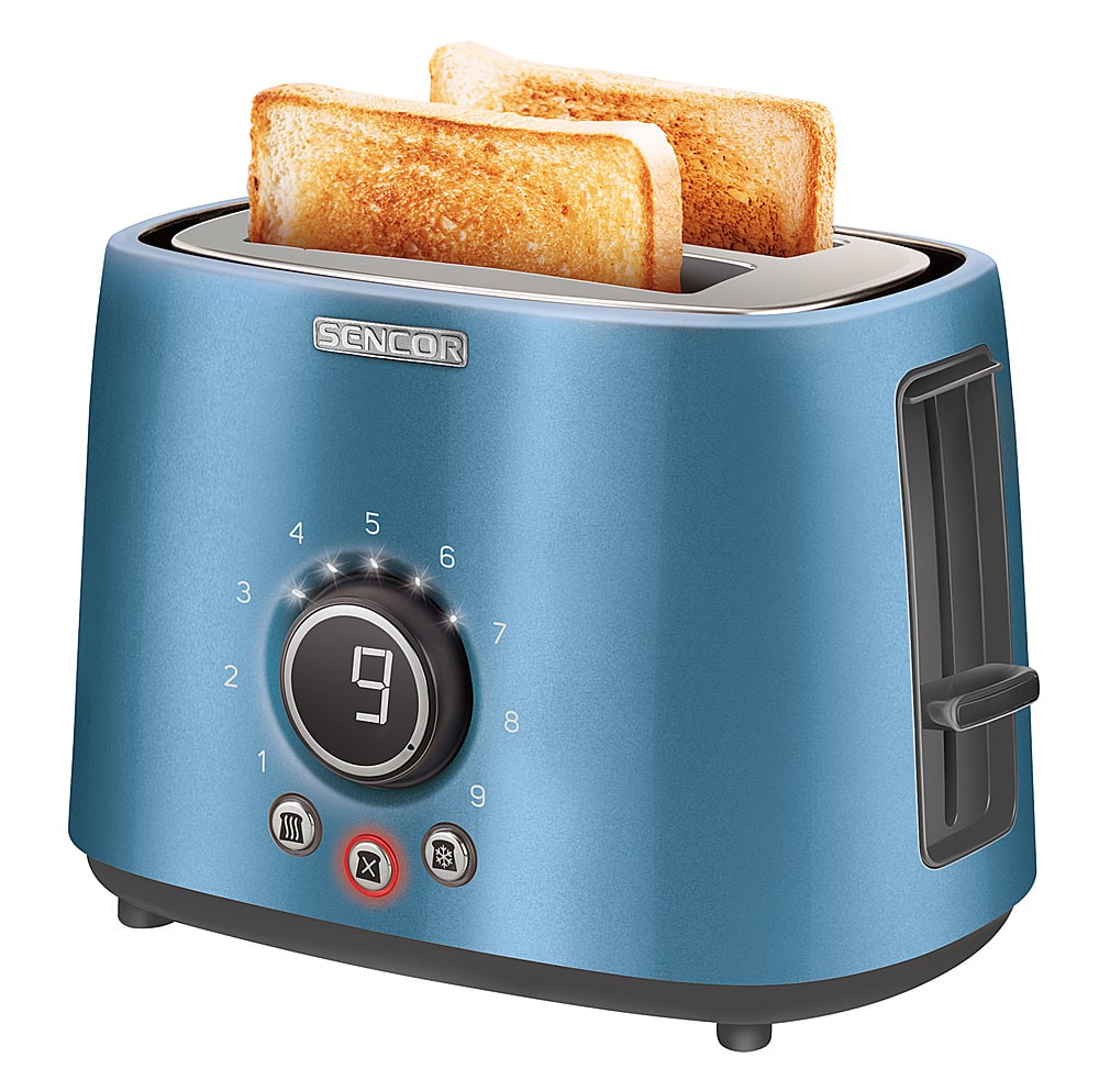 Angle View: Sencor - 2-Slice Wide-Slot Toaster - Blue