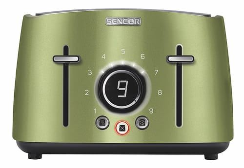 Sencor - 4-Slice Wide-Slot Toaster - Light Green