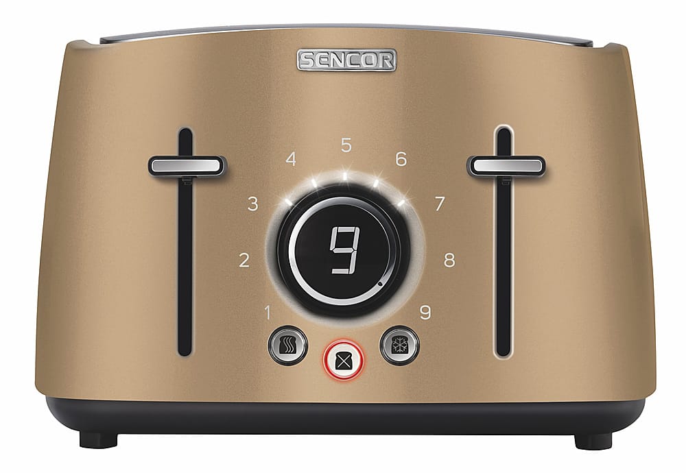 Angle View: Sencor - 4-Slice Wide-Slot Toaster - Champagne