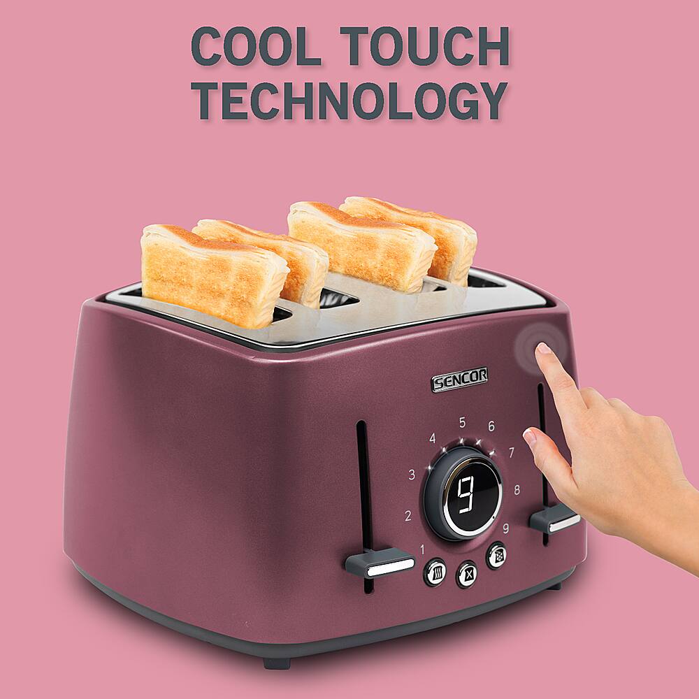 Best Buy Sencor 4Slice WideSlot Toaster Red STS6074RD