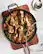 Left. Gotham Steel - Copper Cast Textured Non Stick 5.5 QT Jumbo Cooker w Lid - Copper.
