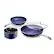 Angle. Granitestone - Non Stick 5pc Cookware Set with Ultra Nonstick Durable Mineral & Diamond Triple Coated Surface - Blue.
