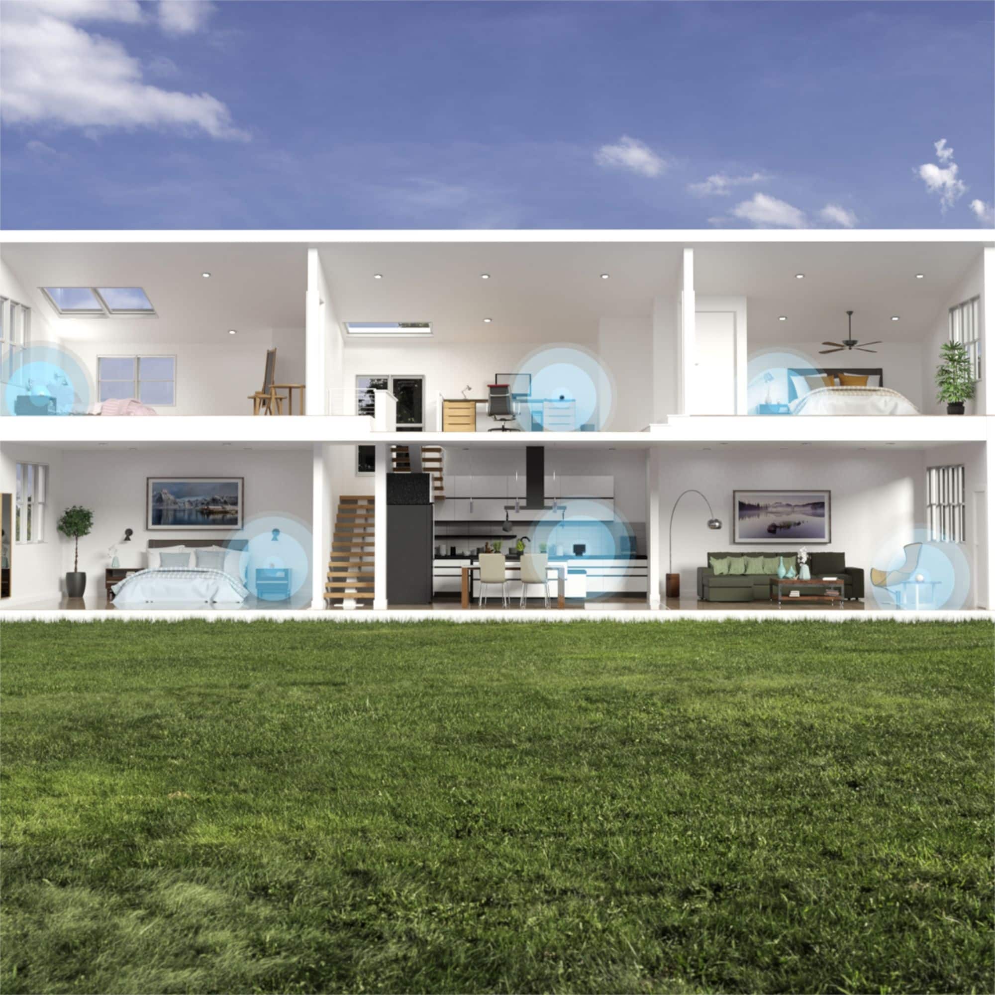 Alt View 21. Amazon - Echo Dot (4th Gen) Smart speaker with Alexa - Twilight Blue.