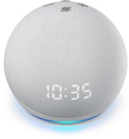 Amazon - Echo Dot (4th Gen) Smart speaker with clock and Alexa - Glacier White - Front_Zoom