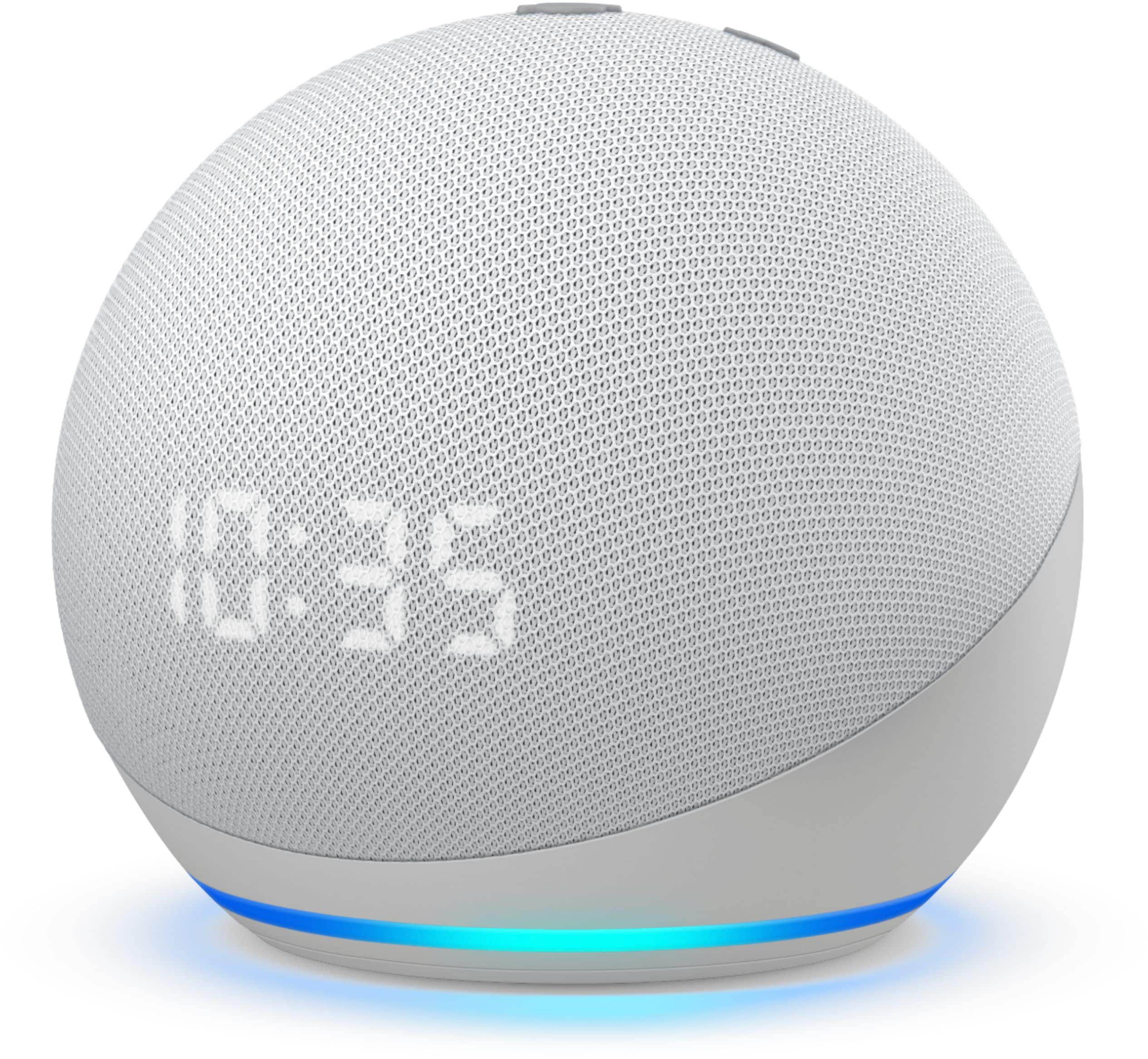 Alt View 12. Amazon - Echo Dot (4th Gen) Smart speaker with clock and Alexa - Glacier White.