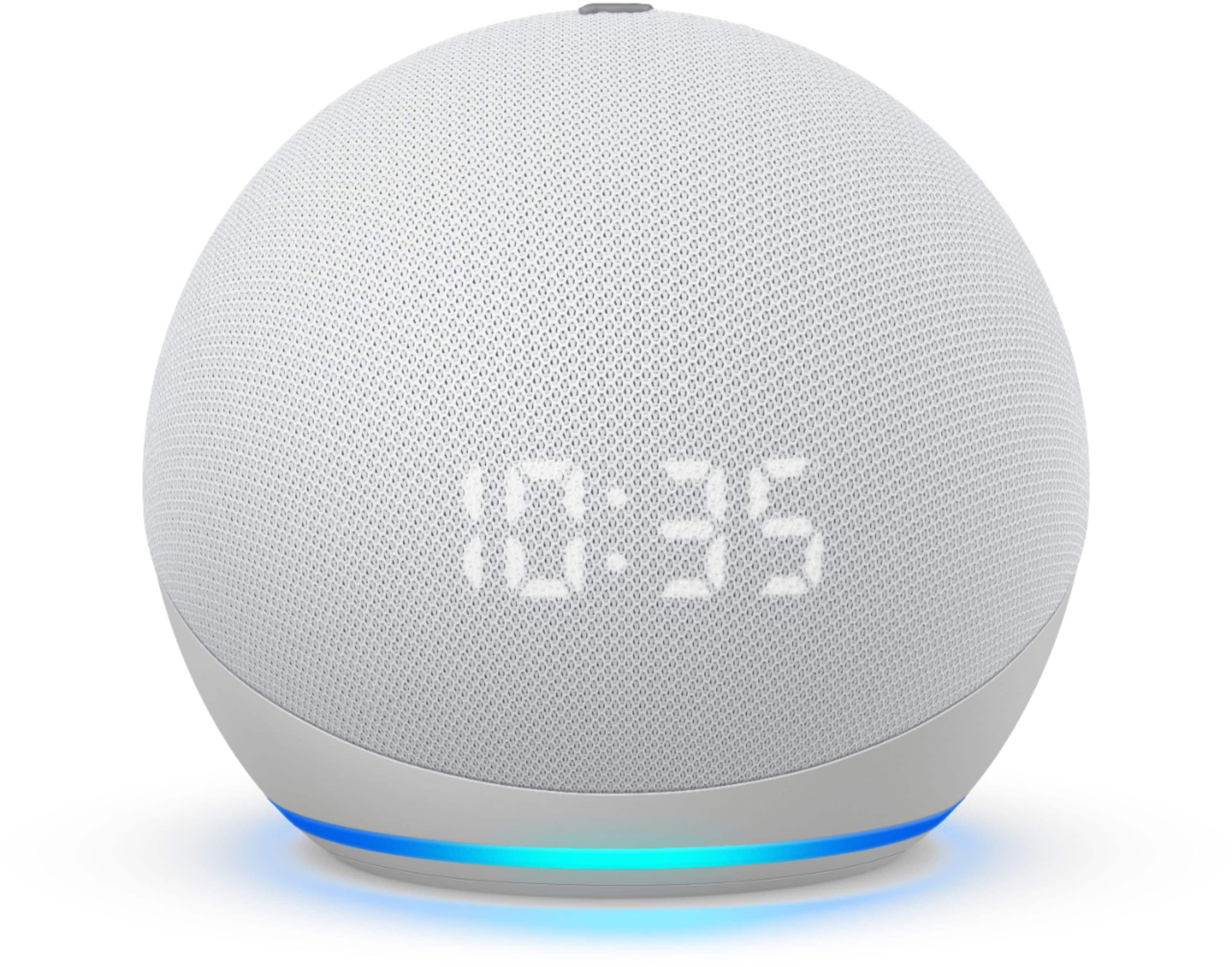 Alt View 1. Amazon - Echo Dot (4th Gen) Smart speaker with clock and Alexa - Glacier White.