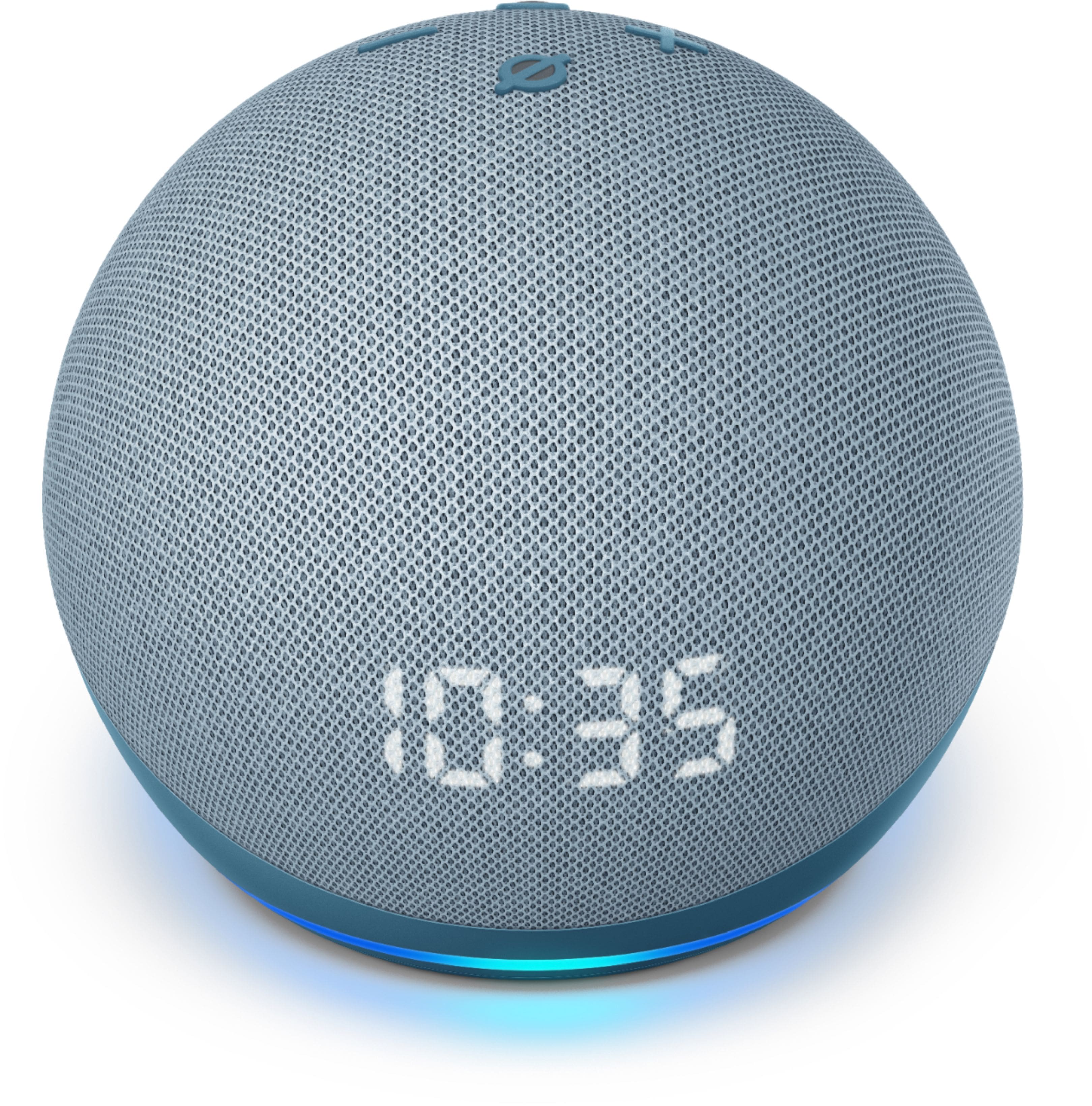 Front. Amazon - Echo Dot (4th Gen) Smart speaker with clock and Alexa - Twilight Blue.