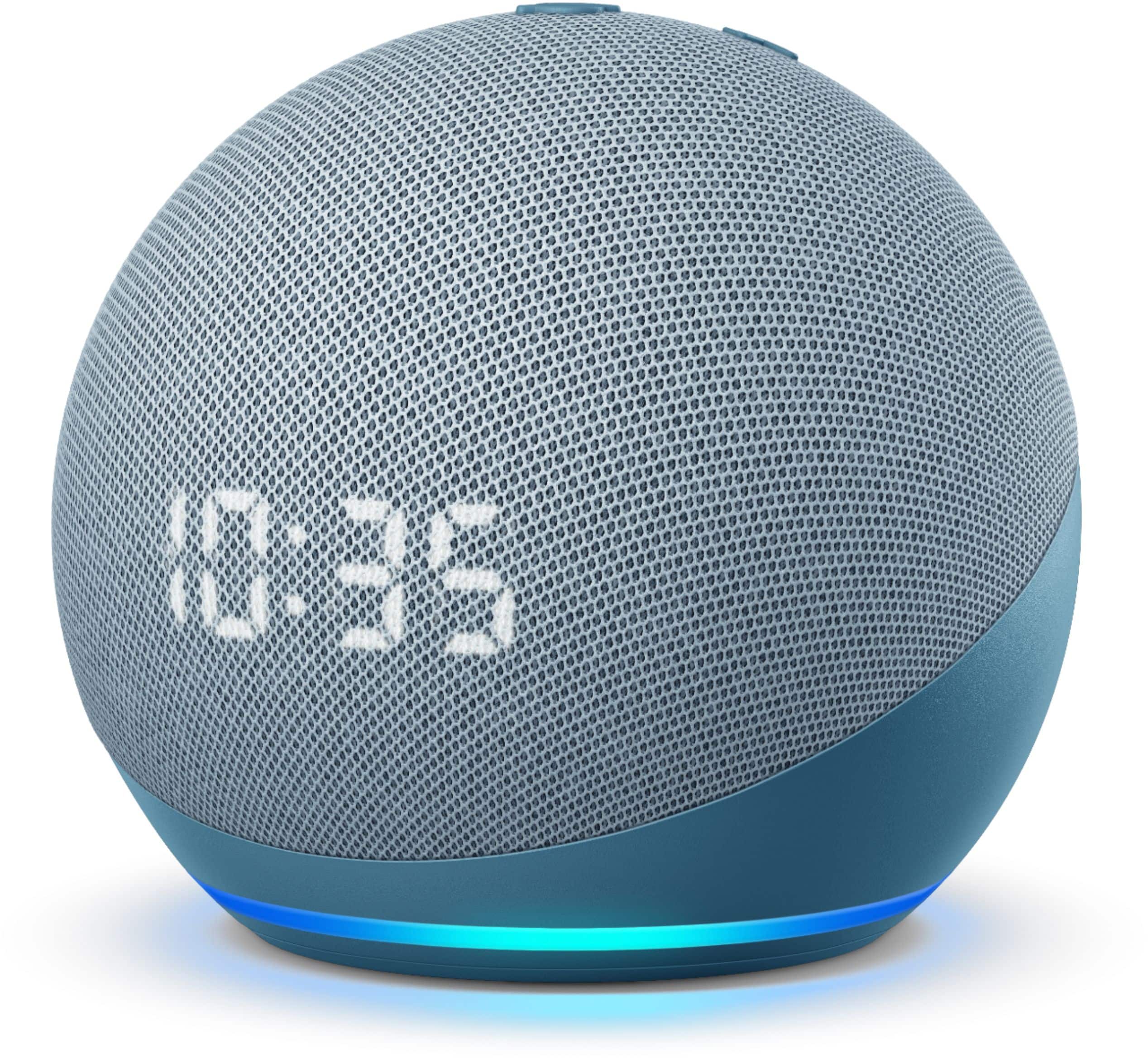 Alt View 12. Amazon - Echo Dot (4th Gen) Smart speaker with clock and Alexa - Twilight Blue.